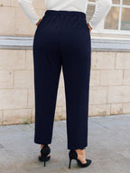 Calça Reta Plus Size Feminina Social com Cinto