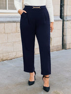 Calça Reta Plus Size Feminina Social com Cinto