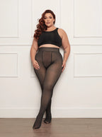 Meia Calça Peluciada Translúcida Plus Size