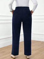 Calça Plus Size Reta com Cintura Elástica