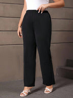 Calça Plus Size Reta com Cintura Elástica
