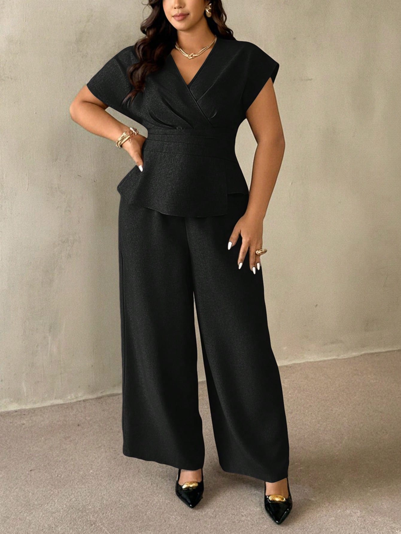 Conjunto Social Plus Size Feminino Blusa e Calça