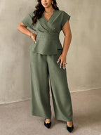 Conjunto Social Plus Size Feminino Blusa e Calça