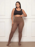 Meia Calça Peluciada Translúcida Plus Size