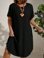 Vestido Plus Size Casual Soltinho Manga Curta