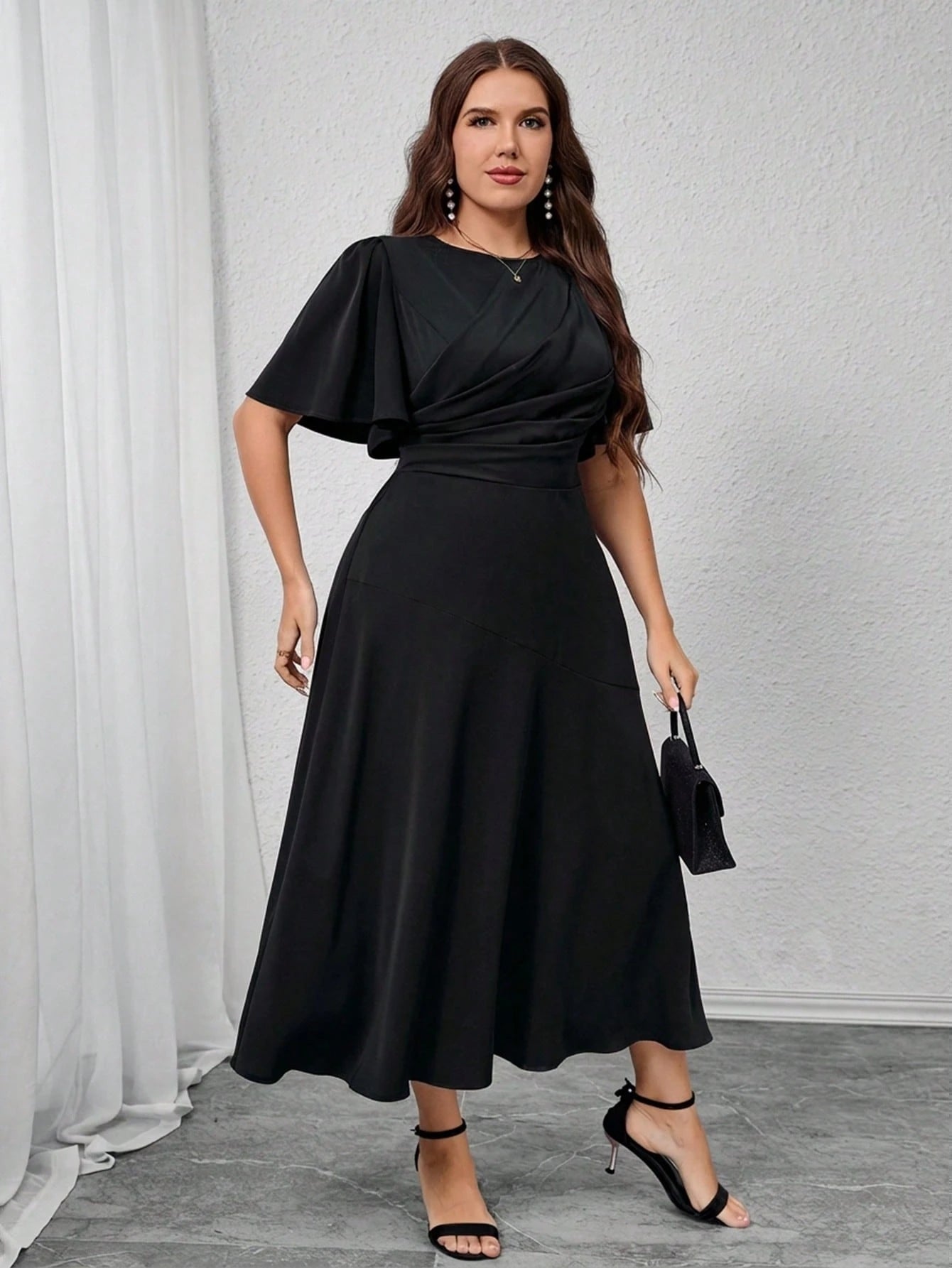 Vestido Plus Size Midi Social Elegante