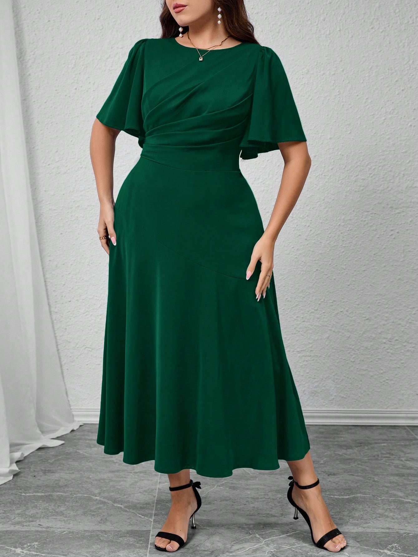 Vestido Plus Size Midi Social Elegante
