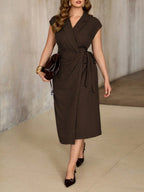 Vestido Plus Size Midi Social Transpassado